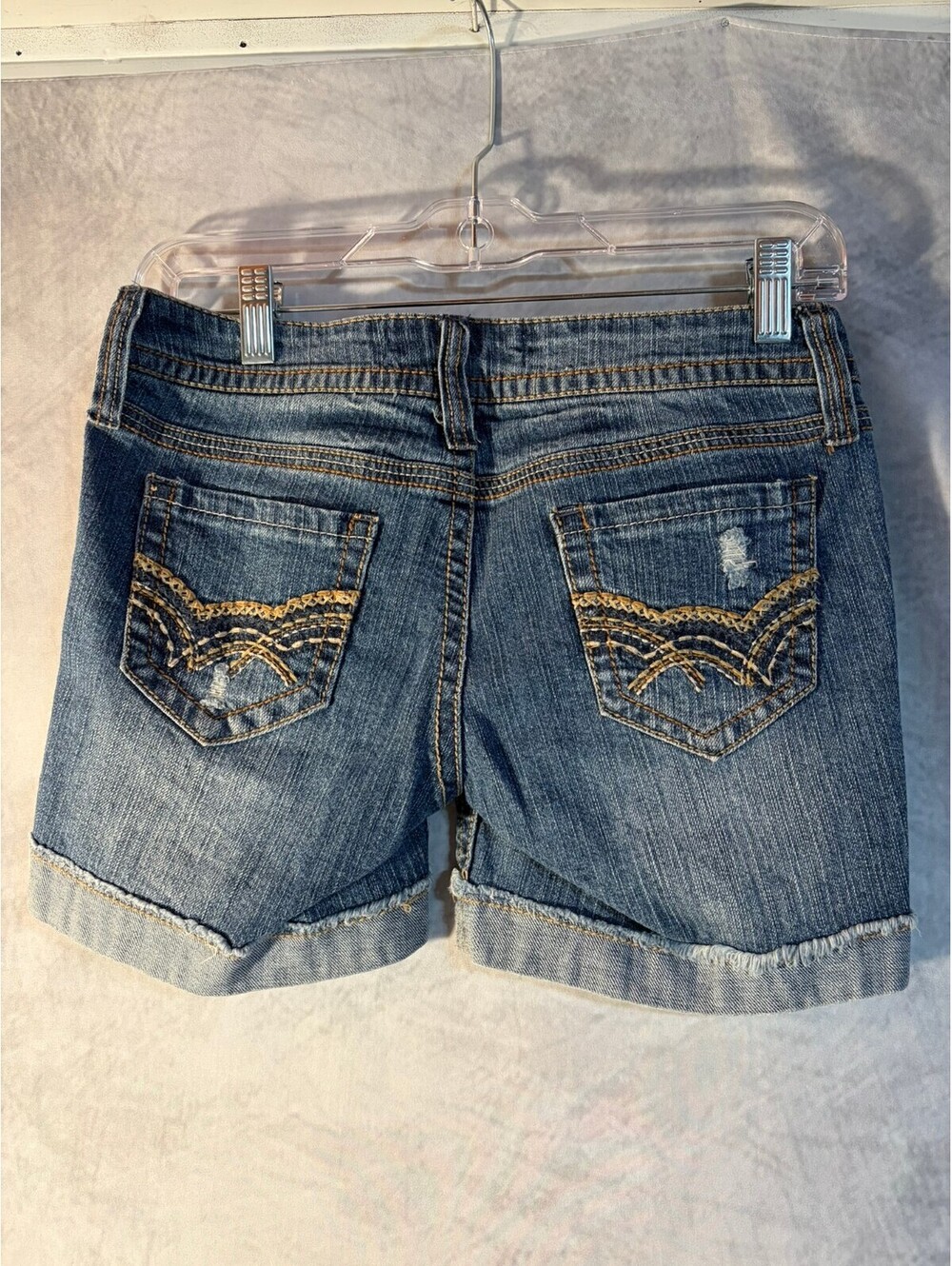 WallFlower Denim Shorts Women's Size 3 Distressed Cuffed Stretch Jean Shorts